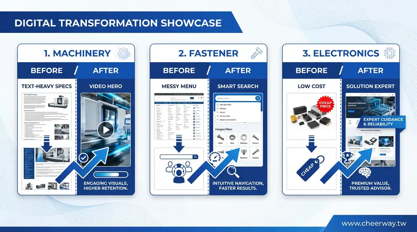 B2B網站首頁設計法則，三秒留住採購！